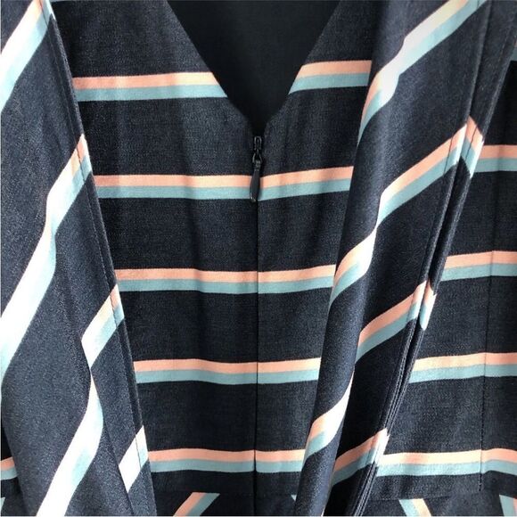 Eliza J Size 10 Striped Sleeveless Dress Tie Back Shoulders Nautical Boat Classy - Picture 13 of 16